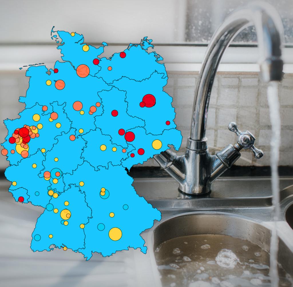 10 städte mit unsauberem Leitungswasser